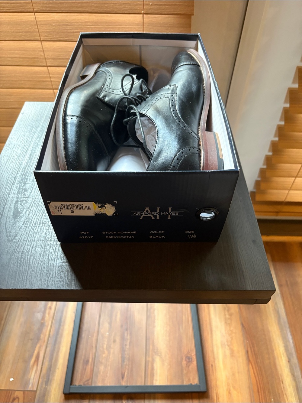 Black Leather Wingtip Oxfords